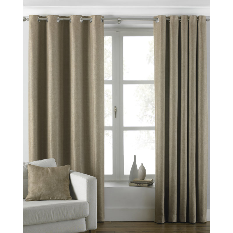 Sheer Curtain Pair, 229 W x 183 D cm, Natural Beige