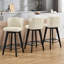 Ensemble de 3 tabourets de bar pivotants, siège en similicuir avec dossier capitonné, pieds en bois massif, chaises de bar à hauteur de comptoir pour îlot de cuisine, salle à manger, café-869855514-1026101385