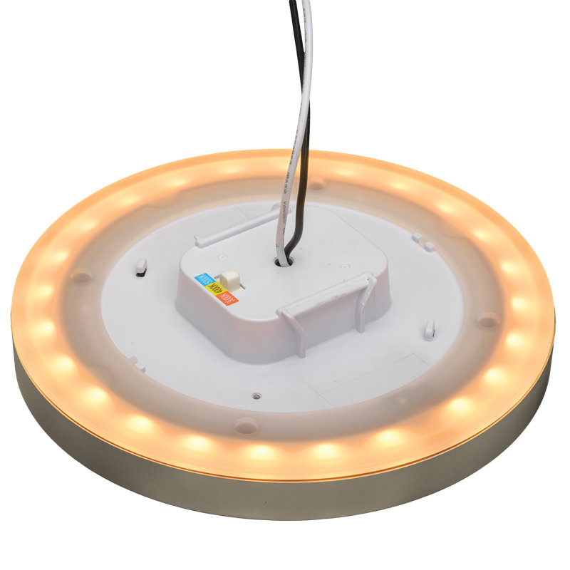 Plafonnier 7,5 po avec veilleuse TwistFit, Nickel brossé