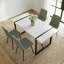 Table de salle à manger rectangulaire moderne industrielle de 55 pouces avec pieds en métal noir-315435135