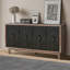 Grande armoire de rangement avec 4 portes à motif concave et convexe - 2 tablettes Mid-Century-1540346510