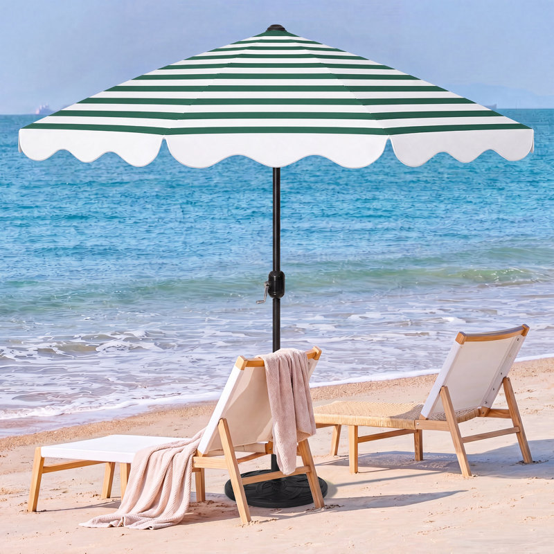 Parasol de plage à volants 8 pi avec base Wykisha