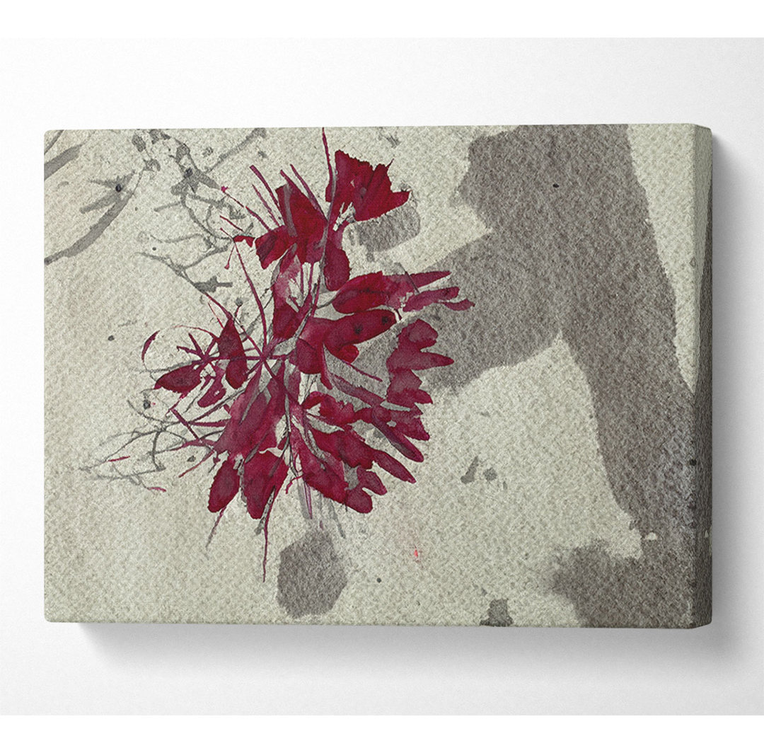 Retreat Grau Rot - Kunstdrucke auf Leinwand - Wrapped Canvas