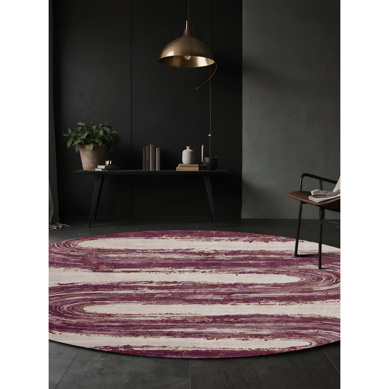 Tapis gris lavable à la machine, Rond 7 pi
