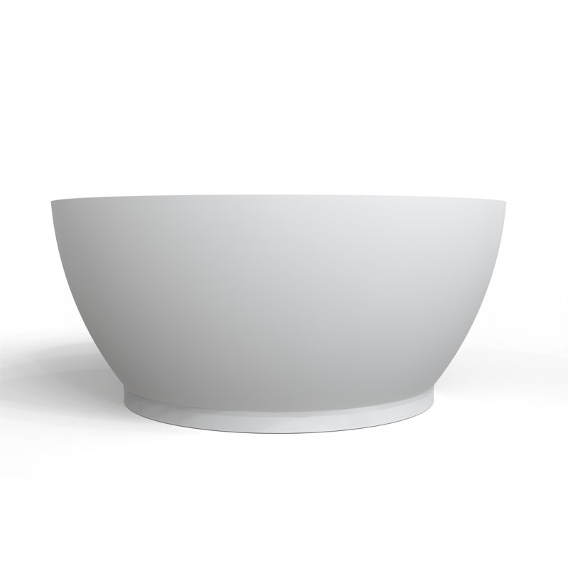57 Inch Freestanding Solid Surface Soaking Bathtub For Bathroom
