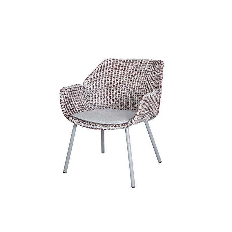 Vibe Patio Armchair with Cushion, Taupe, Bordeaux/Dusty Rose