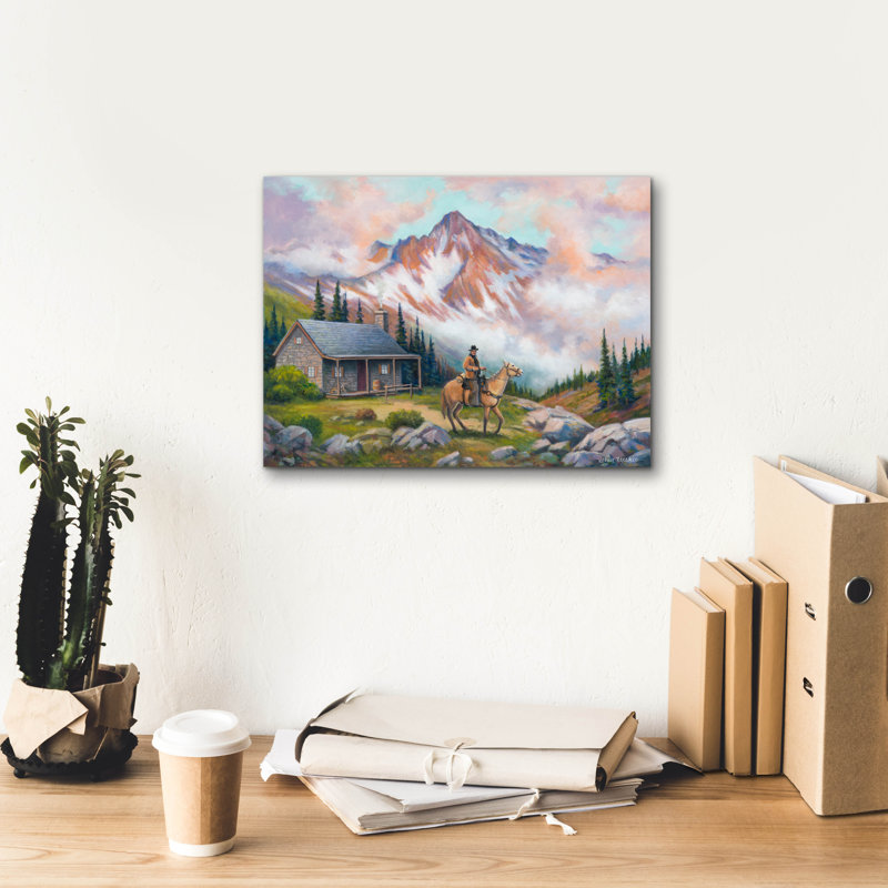 «Epic Graffiti 'Country Cabin» par John Zaccheo, art mural sur toile, H 12 po x l 16 po x P 0,75 po