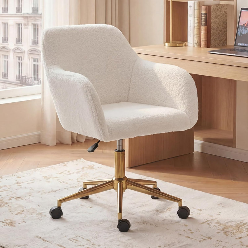 Inbox Zero Office Chair, White, White