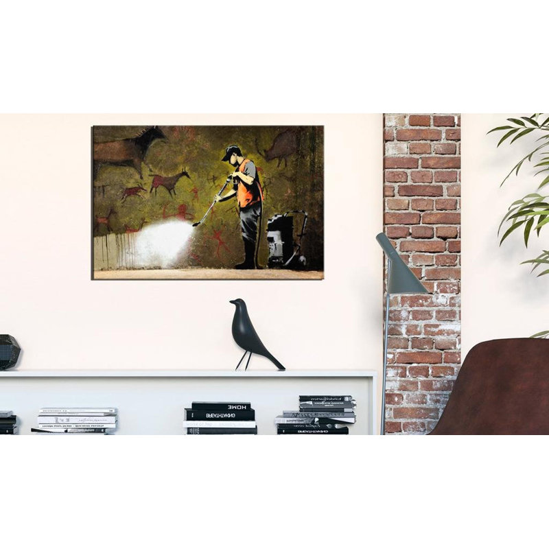 Tews Banksy Cave, reproduction de peinture sur toile 5 pièces, H 16 po x l 24 po x P 0,7 po