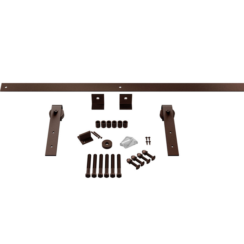 Ensemble de quincaillerie pour porte de grange standard Premium, Brun rustique, 60 po