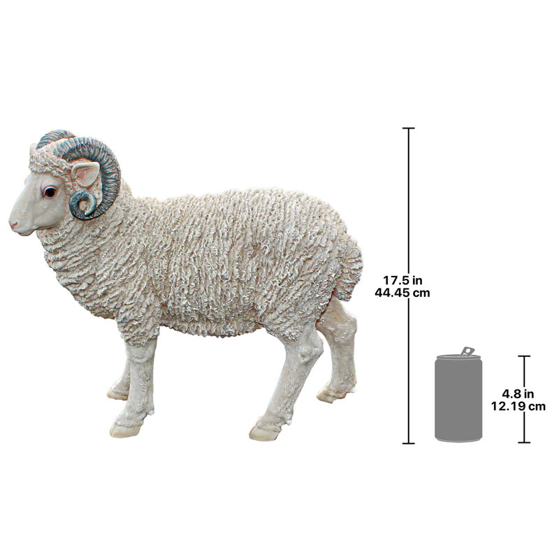 Horned Dorset Sheep Statue