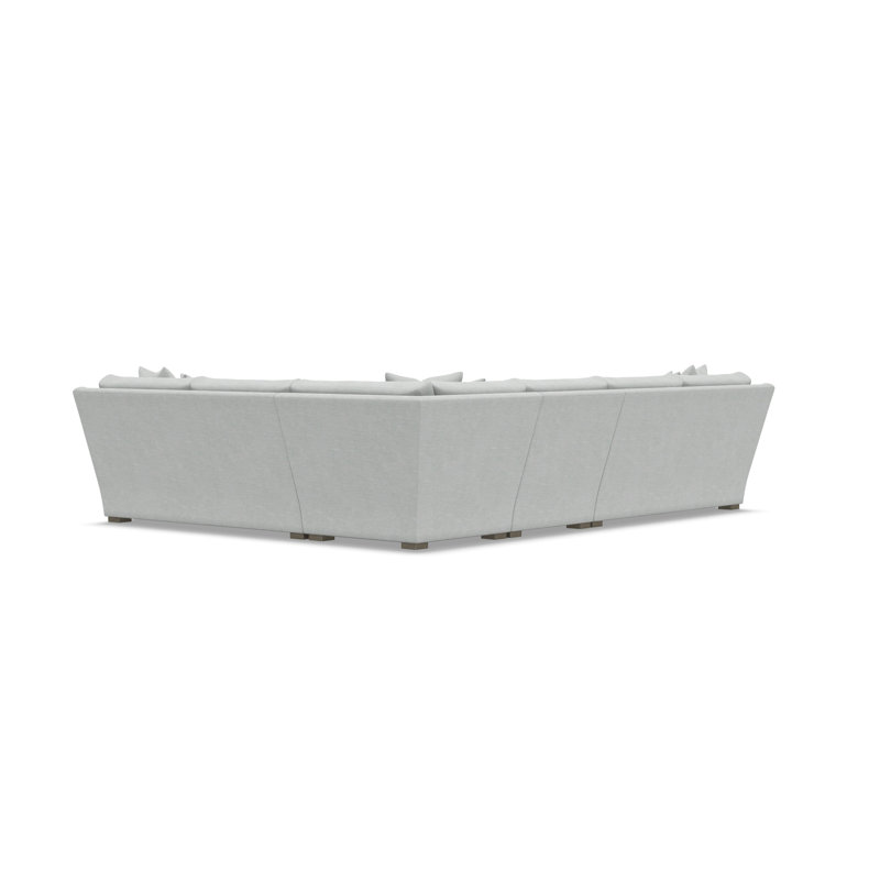 Sectional, Light Gray Polyester Blend, 34.5" H x 137.5" W x 107.5" D, Right Hand Facing