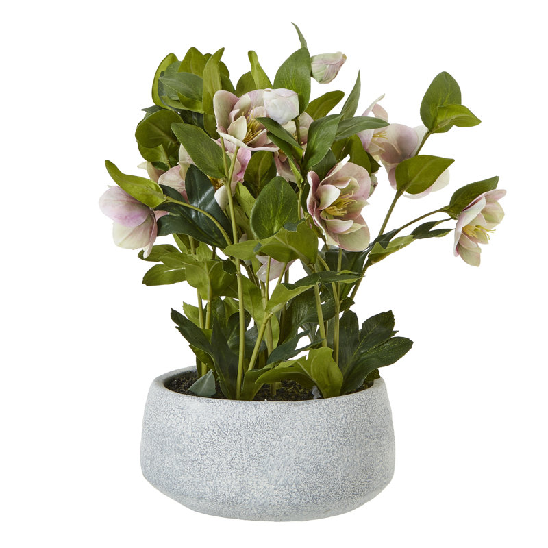 41cm Faux Plant in Pot, Pink, Grey