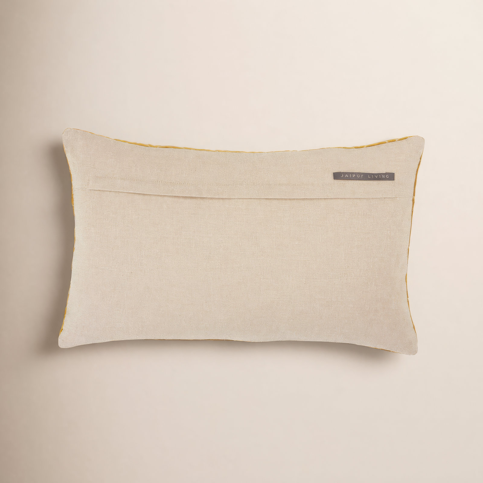 Ryans Embroidered Cotton Lumbar Throw Pillow, Gold, Polyester, Rectangle 13" H x 21" W
