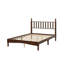 Lit plateforme double en bois avec tête de lit en forme de gourde - Structure de lit en noyer de style rétro avec support en lattes de bois, aucun sommier nécessaire
