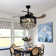 42-inch Black Crystal Invisible Fan Light Remote Control Dimming Six-speed Variable Frequency Fan