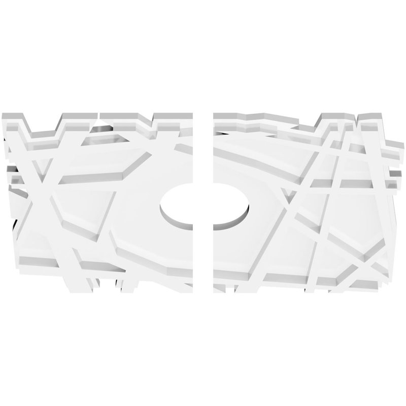Médaillon de plafond contemporain en PVC de qualité architecturale Novo, H 1 po x l 38 po x P 25,38 po