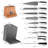 15-Pc Damascus Knife Set VG10 Steel Block