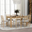 TREXM 7-Piece Wooden Dining Table Set Mutifunctional Extendable Table With 12" Leaf And 2 Drawers-1421385229-1421385226-1421385225