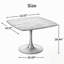 Table de salle à manger ronde de style moderne du milieu du siècle avec un pied central en métal robuste pour les espaces de cuisine compacts-699961707