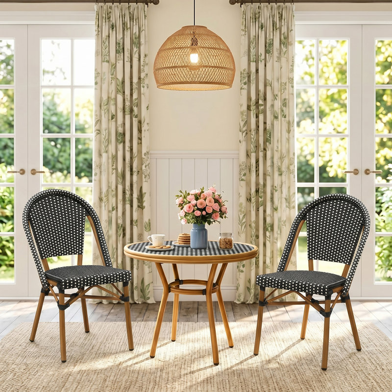 Ensemble de 2 chaises bistro PURPLE LEAF, Black
