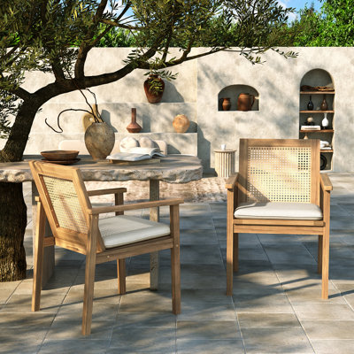 Chaises de patio en bois d'acacia Conrad