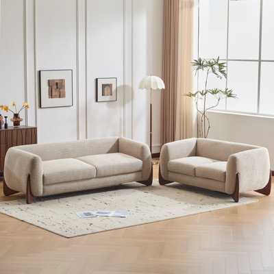 Mariyan Boucle Upholstered 3-seater Sofa and Loveseat