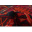 Tapis de couloir unique en laine noué à la main de style années 2000 de 3 pi 10 po x 10 pi 8 po en rouge / bleu marine foncé / beige Amanita