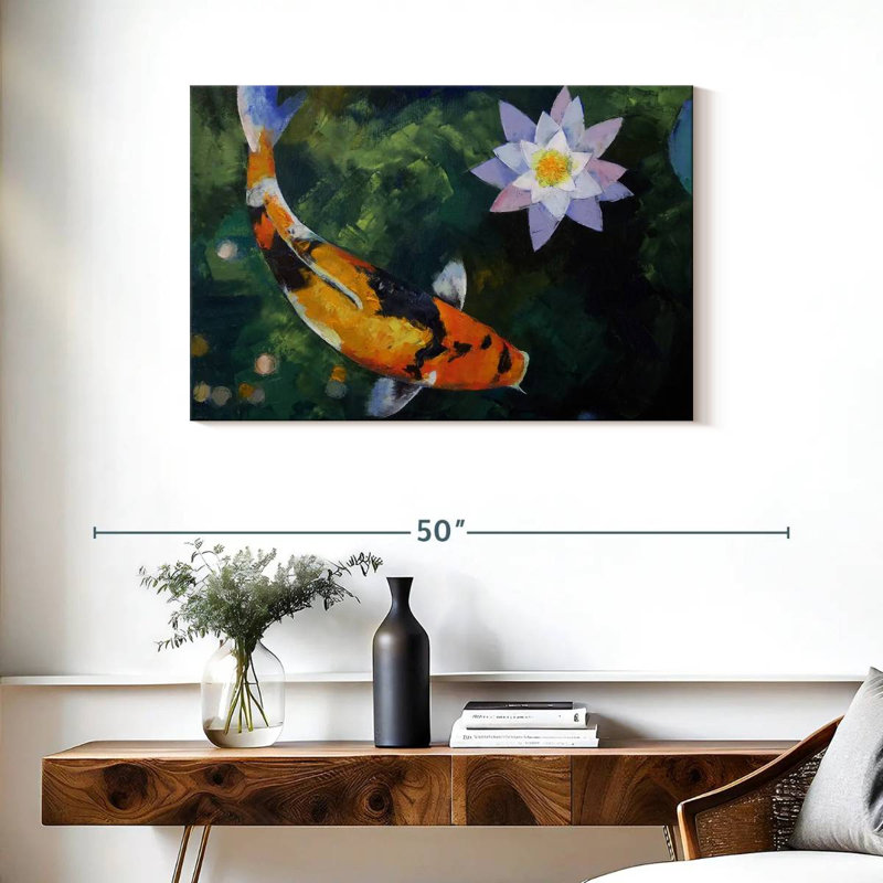 Brama Showa Koi et nénuphar, H 24 po x l 36 po