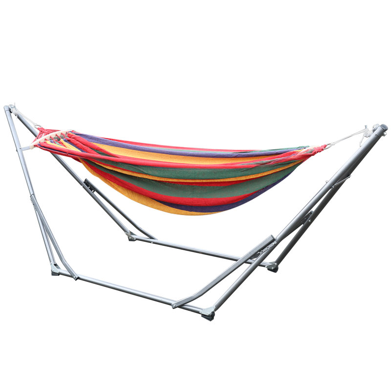 Double Hammock with Metal Stand and Carrying Bag Indoor Hammock Stand