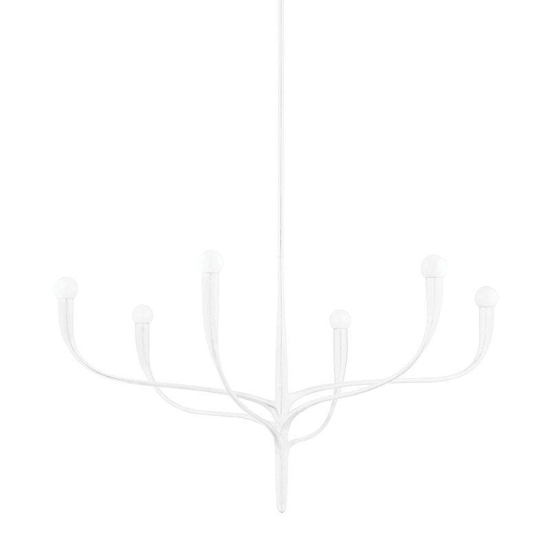 Labra 6 Light Chandelier, White Plaster