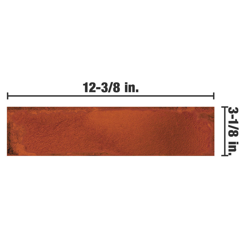 Luca 3" x 12" Ceramic Tile, Red