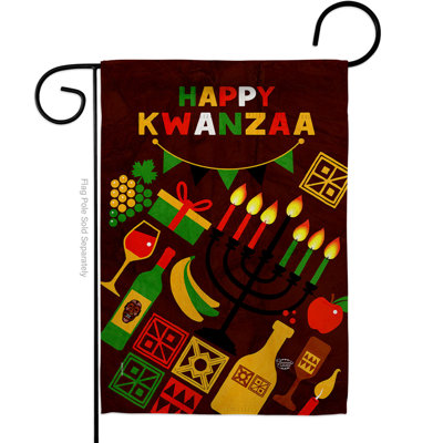 Double Sided 18.5'' H x 13'' W Polyester Kwanzaa Garden Flag