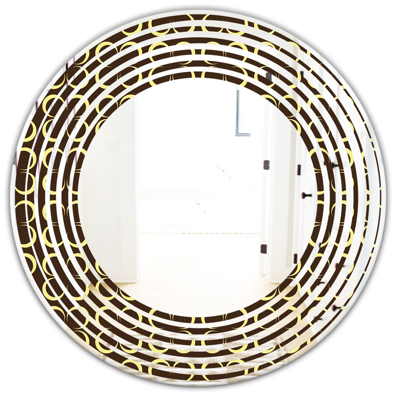 Miroir mural moderne sans cadre wave floral pattern ii, 23,6 po x 23,6 po