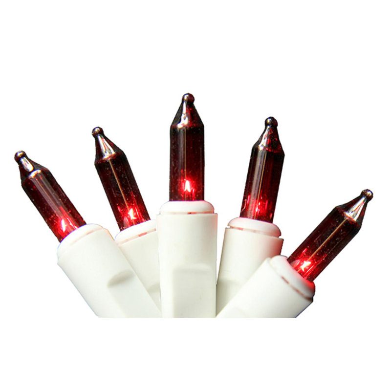 Guirlande de 20 lumières à piles, Blanc / Rouge