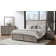 Ennesley Gray Wood Bedroom Set With Upholstered Panel Queen Bed, Dresser, Mirror, Nightstand, And Chest