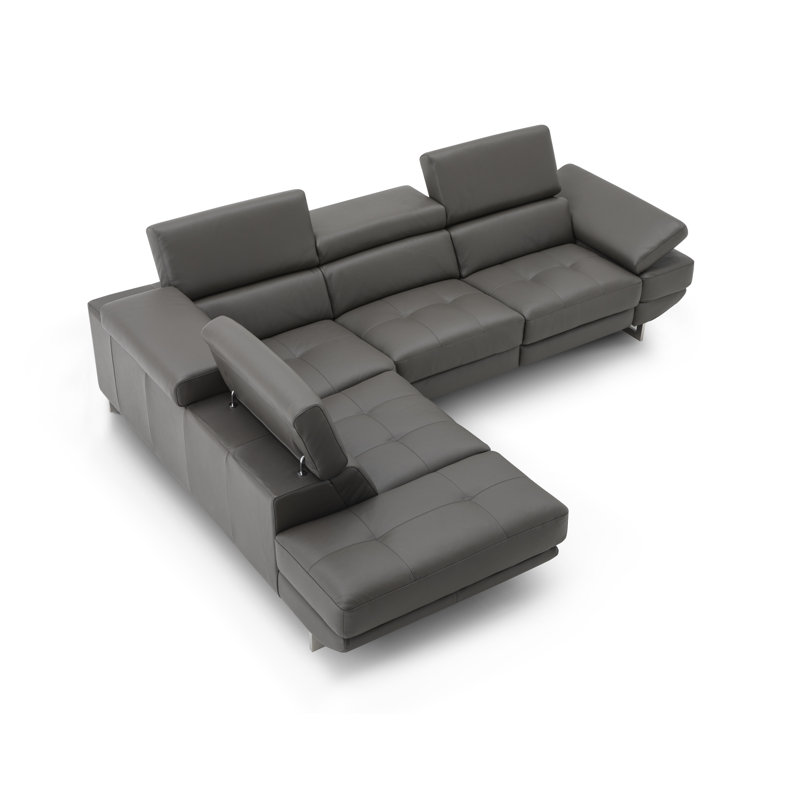 Britne Upholstered Power Reclining L-Shaped Sectional, Dark Gray, Left Hand Facing