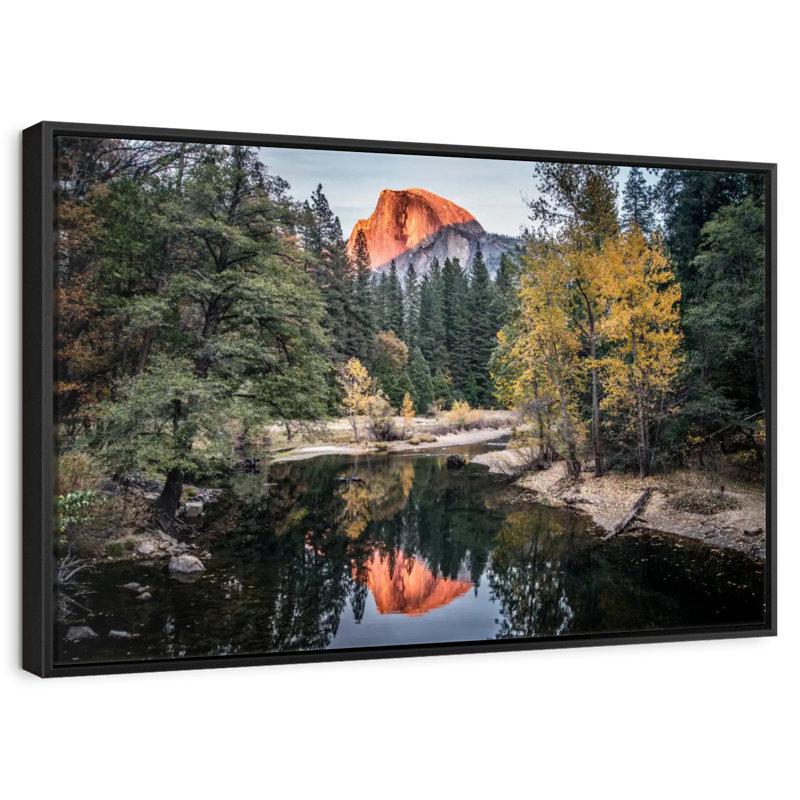 Yosemite Glassy Creek, Cadre flottant noir, 40 po x 27 po