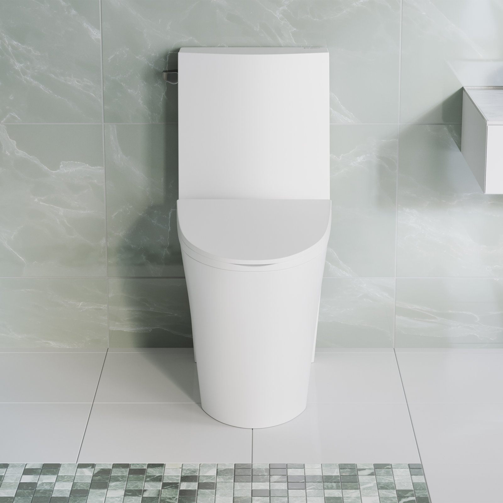 St. Tropez 1-Piece Elongated Toilet, Left, 12", Matte White