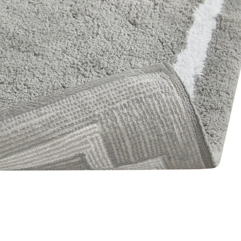 Evan 24" x 72" Grey Cotton Tufted Bath Rug