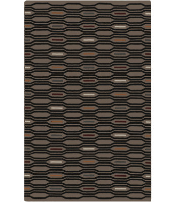 Tapis noir / brun en laine tissé à la main Litchfield