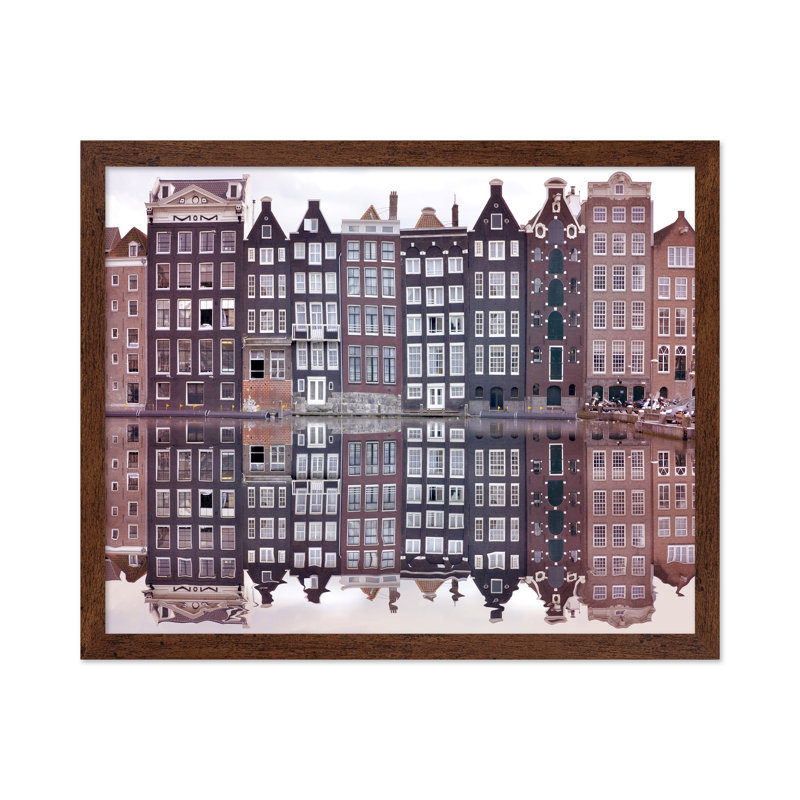 Amsterdam House, Poster, 16"H x 20"W, Brown Framed