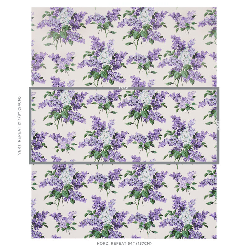 Schumacher x Johnson Hartig Proust'S Lilacs Wallpaper, Purple