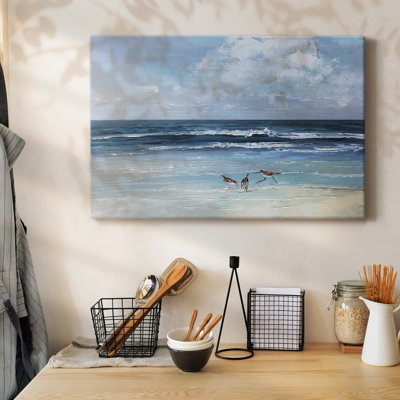 Plage trio sur toile tendue