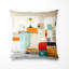 Coussin décoratif imprimé abstrait de style Mid-Century Forms Radiant Of Geometry I-135801281