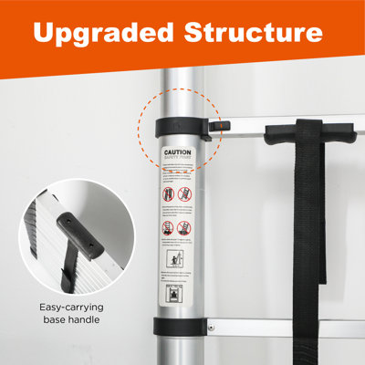 Échelle télescopique robuste en aluminium 8,5 pi - portable et pliable, charge de 300 lb pour une utilisation intérieure / extérieure