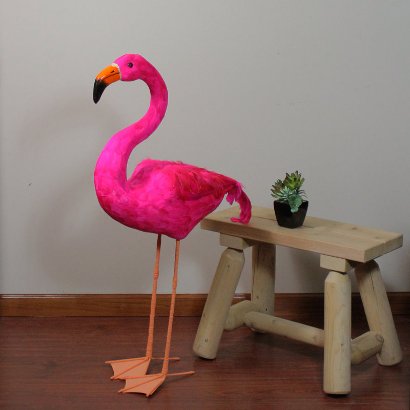 Décoration flamant rose debout sur pied 39,5 po