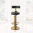 Adjustable Gold Swivel Bar Stools, Counter Height Barstools with Back for Kitchen Island Bar in Black(1PCS)-164319652