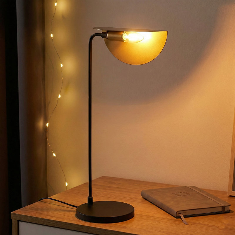 Lampe demi-lune Eclipse, Or métallique
