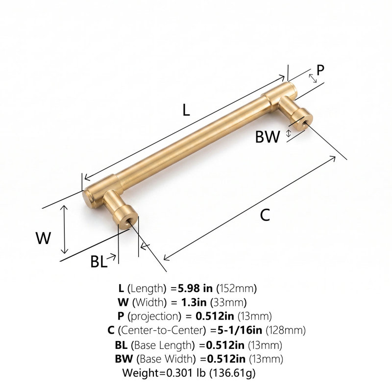 Pack Paquet de 10 Pull Poignée d'armoire cylindrique moderne en alliage de zinc antique, 5 1/16”, 10